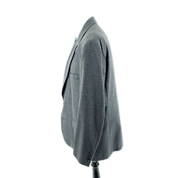 John Weitz Wool 2 Button 2 Piece Suit 42L Gray Birdseye 41/31 Multi-Colored Wind - Picture 5 of 12